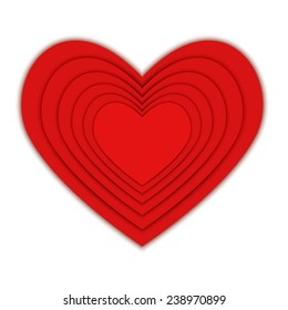 Abstract colorful paper heart background. Vector illustration for valentine or wedding
