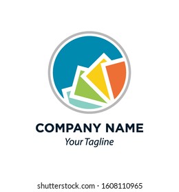 Abstract Colorful Paper Icon Vector Logo Template, EPS 10.
