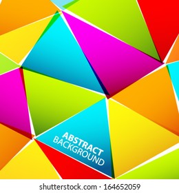 Abstract  colorful paper triangle background, vector illustration