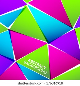 Abstract colorful paper triangle background, vector illustration 