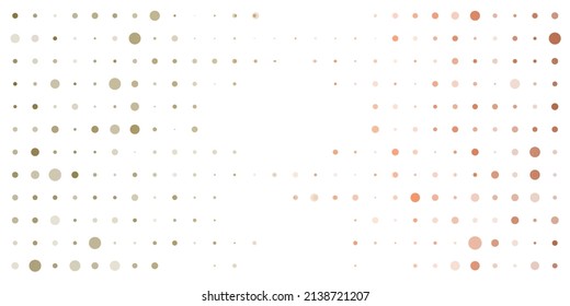 Abstract Colorful Partially Faded Spotted Pattern, Spots with Random Sizes and Changing Colors: Brown, Bronze, Golden and Green - Geometric Mosaic Texture - Generative Art, Vector Background Design