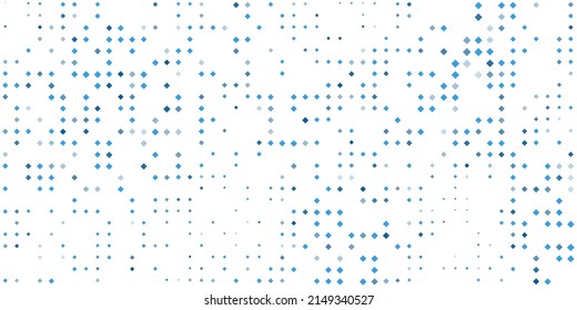 Abstract Colorful Partially Faded Spotted 3D Pattern, Squares with Random Sizes and Changing Shades of Blue Colors  - Geometric Mosaic Texture - Generative Art, Vector Background Design