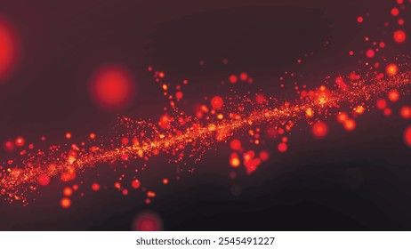 Abstract colorful particle wave. Futuristic dot wave. Shiny, colorful particle splashes. Holiday background. 3D Vector illustration.