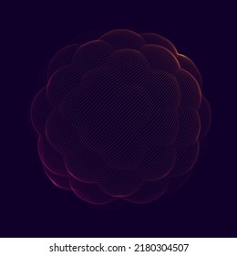 Abstract Colorful Particles Sphere. Vivid Dots Background. Futuristic Style HUD Element. Points Array. Spherical Audio Waveform Visualization Vector Illustration.