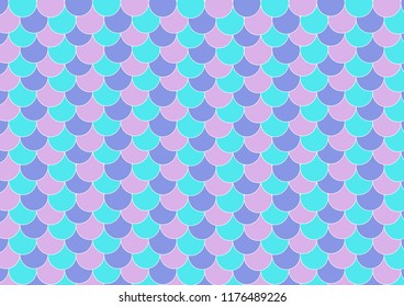 abstract colorful pastel mermaid pattern or fish scales for background, mermaid fantasy trendy and candy pastel color concept, Vector illustration background