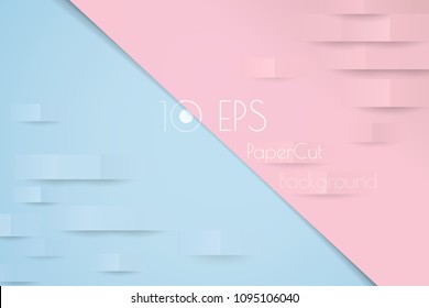 Abstract colorful pastel pattern with papercut effect vector background