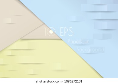 Abstract colorful pastel pattern with papercut effect vector background