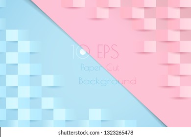 Abstract colorful pastel pattern with papercut effect vector background