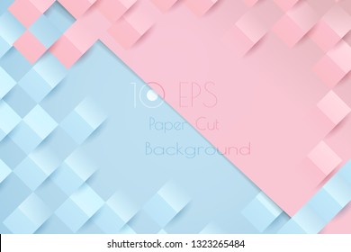 Abstract colorful pastel pattern with papercut effect vector background