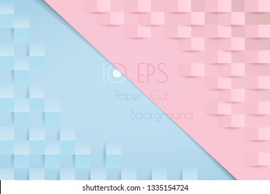 Abstract colorful pastel pattern with papercut effect vector background