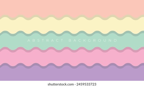 abstract colorful pastel wave strips background design