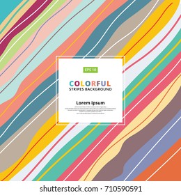 Abstract colorful pastels diagonal striped background. Vector illustration