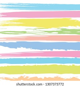 Abstract colorful pastels paint brush and scribble horizontal lines pattern background. colorful nice brush strokes and hand drawn for your design. beautiful grunge and stripes horizontal lines