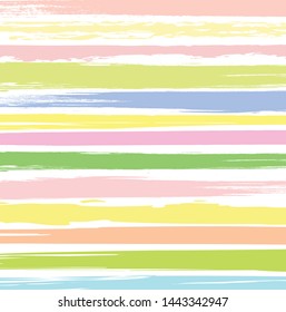 Abstract colorful pastels paint brush and strokes with horizontal lines pattern background. creative colorful pastels nice brush strokes and stripes pattern background