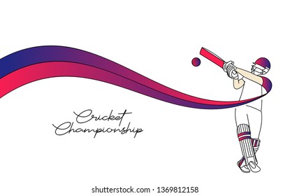 Abstract colorful pattern with batsman and bowler playing cricket championship background. Use for cover, poster, template, brochure, decorated, flyer, banner.