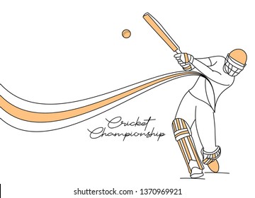 Abstract colorful pattern with batsman and bowler playing cricket championship background. Use for cover, poster, template, brochure, decorated, flyer, banner.