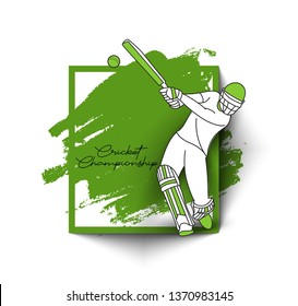 Abstract colorful pattern with batsman and bowler playing cricket championship background. Use for cover, poster, template, brochure, decorated, flyer, banner.