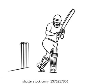 Abstract colorful pattern with batsman and bowler playing cricket championship background. Use for cover, poster, template, brochure, decorated, flyer, banner.