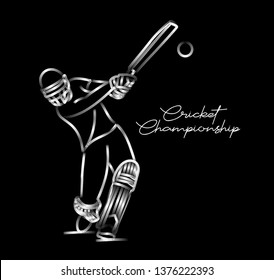 Abstract colorful pattern with batsman and bowler playing cricket championship background. Use for cover, poster, template, brochure, decorated, flyer, banner.