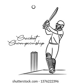 Abstract colorful pattern with batsman and bowler playing cricket championship background. Use for cover, poster, template, brochure, decorated, flyer, banner.