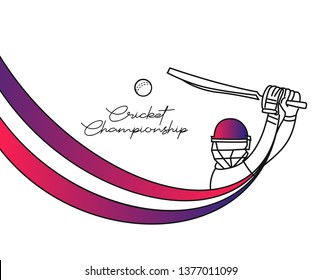 Abstract colorful pattern with batsman and bowler playing cricket championship background. Use for cover, poster, template, brochure, decorated, flyer, banner.