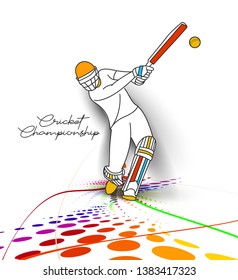 Illustration Batsman Playing Cricket Championship Sports Stock Vector ...