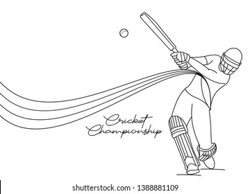 Abstract colorful pattern with batsman and bowler playing cricket championship background. Use for cover, poster, template, brochure, decorated, flyer, banner.