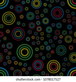 Abstract colorful pattern with circles. Geometry pattern for fabric. Round Circle Dots. Network Design, Technology Science, Vector Illustration. Perfect For Logo, Banner, Icon, Holiday Background.