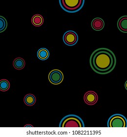 Abstract colorful pattern with circles. Geometry pattern for fabric. Round Circle Dots. Network Design, Technology Science, Vector Illustration. Perfect For Logo, Banner, Icon, Holiday Background.