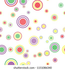 Abstract colorful pattern with circles. Geometry pattern for fabric. Round Circle Dots. Network Design, Technology Science, Vector Illustration. Perfect For Logo, Banner, Icon, Holiday Background.