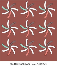 Abstract Colorful Pattern Design on Brown Background