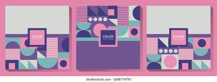 Abstract Colorful Pattern Design Set