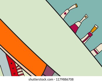 Abstract colorful pattern with doodles. Cheerful vector background, poster, postcard. Illustration with abstract composition for children postcard. Psychedelic doodle graphic with lines, circles.