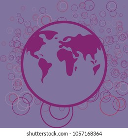 Abstract colorful pattern with a globe and a world map on it. Vector illustration eps10.