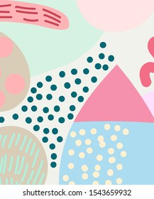 Abstract colorful pattern and many decorative bright splashes of texture design. Vector image.