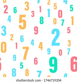 Abstract colorful pattern with numbers, on the white background.
