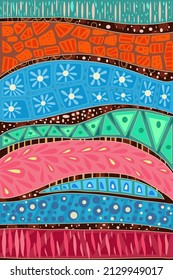 patrón colorido abstracto con tiras de ornamento geométrico de doodle étnico para su diseño