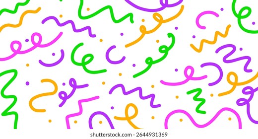 Abstract colorful pattern of swirling lines and dots
