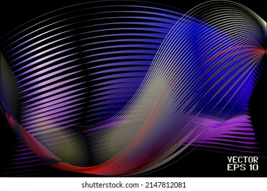 Abstract Colorful Pattern with Waves. Bright Striped Linear Texture. Vector. 3D Illustration