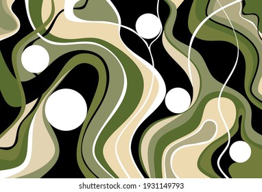 Abstract colorful pattern with wavy line backgrounds. Vector patch for print, fabric, poster, wallpaper, scarf design.