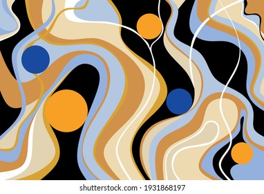 Abstract colorful pattern with wavy line backgrounds. Vector patch for print, fabric, poster, wallpaper, scarf design.