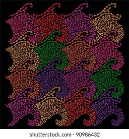 Abstract colorful pattern-hot spices colored grains moving waves