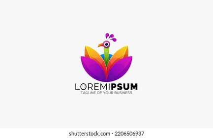 Abstract Colorful Peacock Logo vector