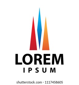 abstract colorful peaks, geometric shapes, business logo template