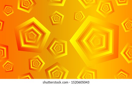 Abstract colorful pentagon background with golden gradient color. Vector illustration EPS10.