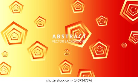 Abstract colorful Pentagon background with gradient color - vector
