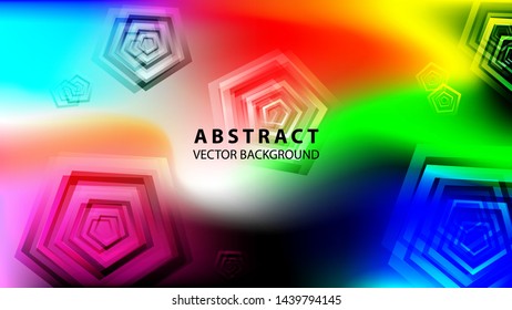Abstract colorful Pentagon background with gradient color - vector
