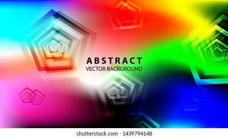 Abstract colorful Pentagon background with gradient color - vector