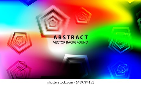 Abstract colorful Pentagon background with gradient color - vector