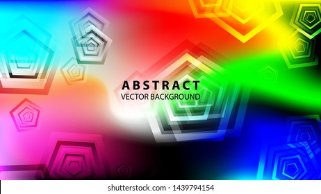 Abstract colorful Pentagon background with gradient color - vector